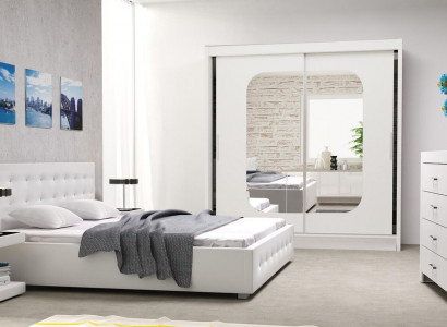 Schlafzimmer Set Möbel Modern Luxury Betten Bett Textil 2x Nachttisch 3 tlg.Neu